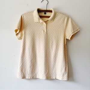 Lands End Womens short‎ sleeve polka dot polo shirt size S